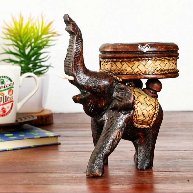 Afrikanischer Aschenbecher aus Holz