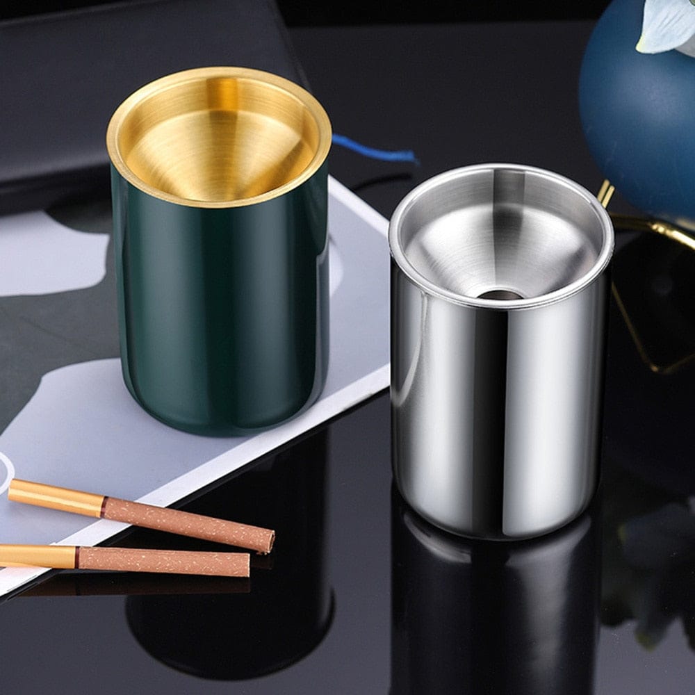 Aschenbecher Schwarz Metall