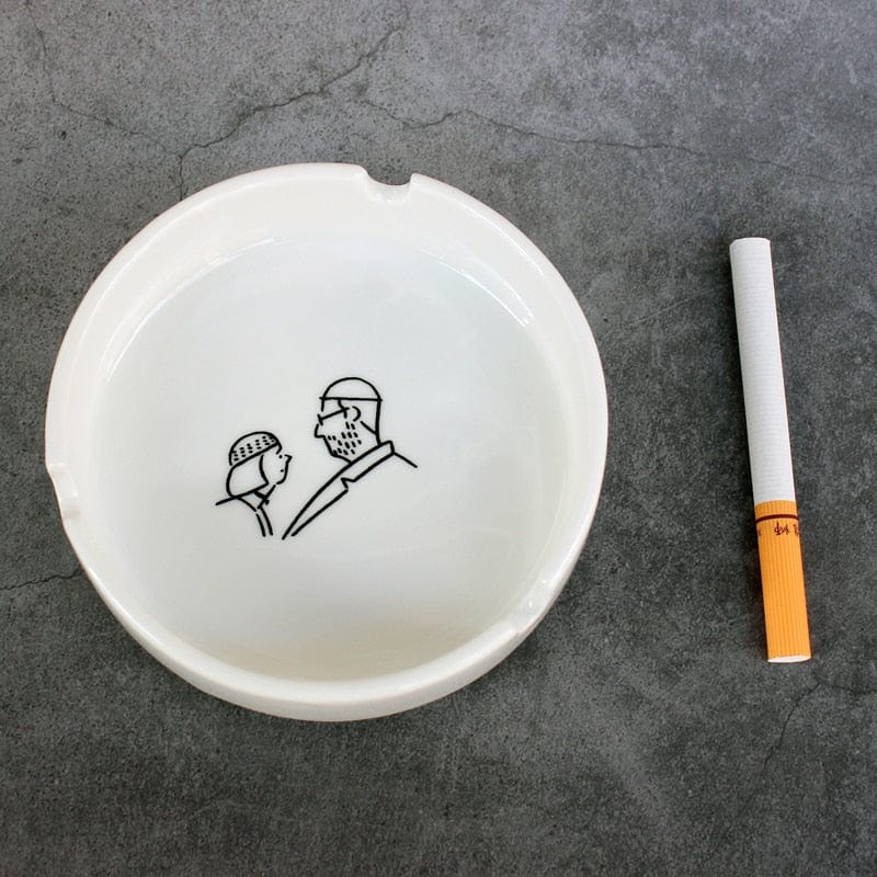 Aschenbecher Schwarz Weiß